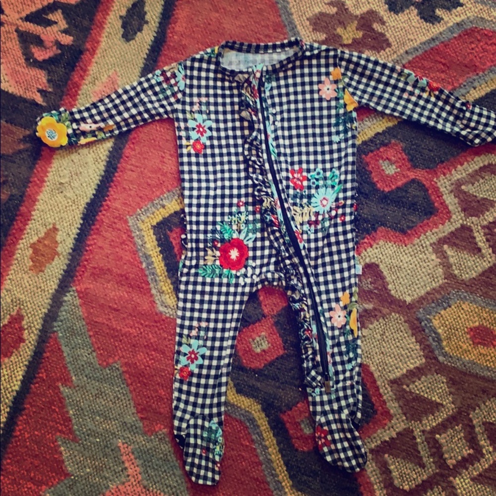 Posh Peanut 0-3 month Louisa floral footie